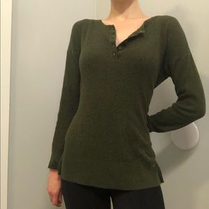 American Eagle Thermal Waffle Henley Shirt